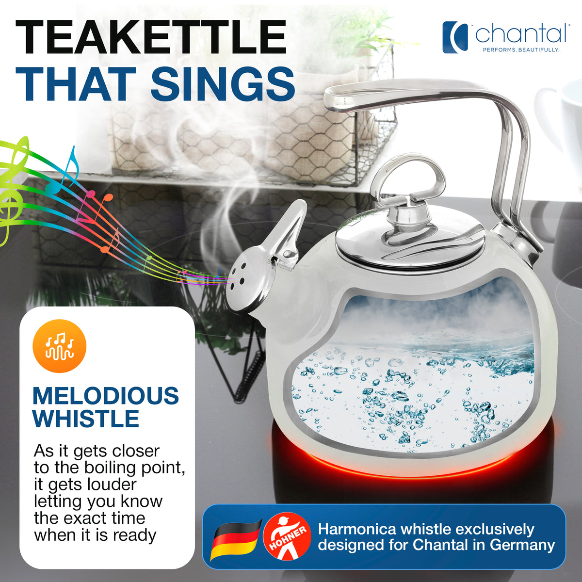 Chantal Ceylon Enamel-on-steel Whistling Tea Kettle (1.6-quart