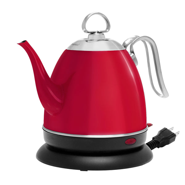 Stainless Steel (Plastic Free) Mia Ekettle™ - Electric Water Kettle - Apple Red Finish (32 Oz.)