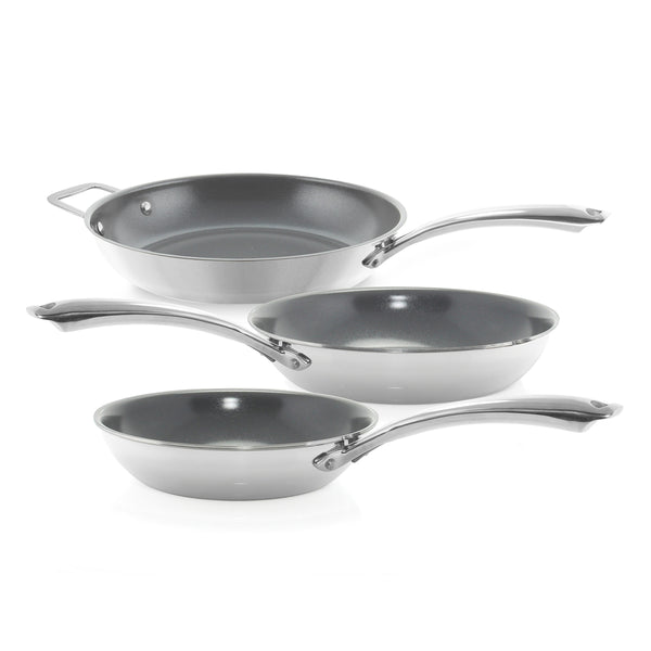 3.clad fry pan set 8 inch 10 inch and 11 inch set