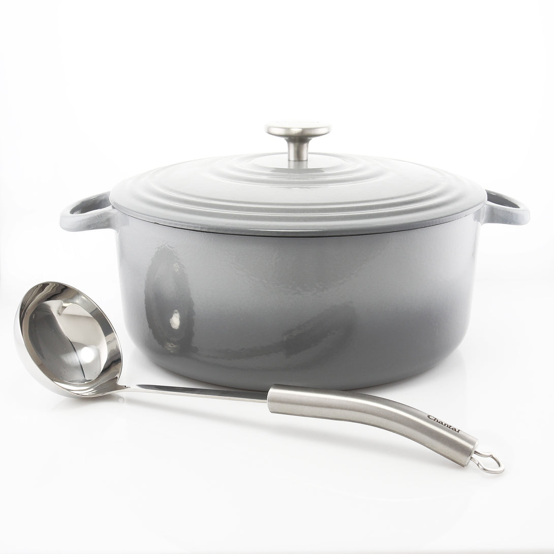 dutch oven and ladle set in fadec grey