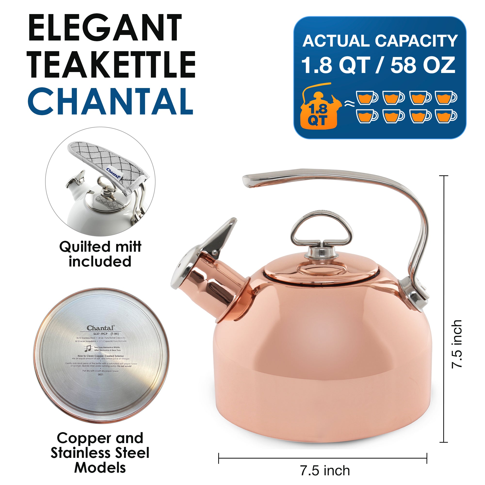 Chantal copper tea kettle best sale