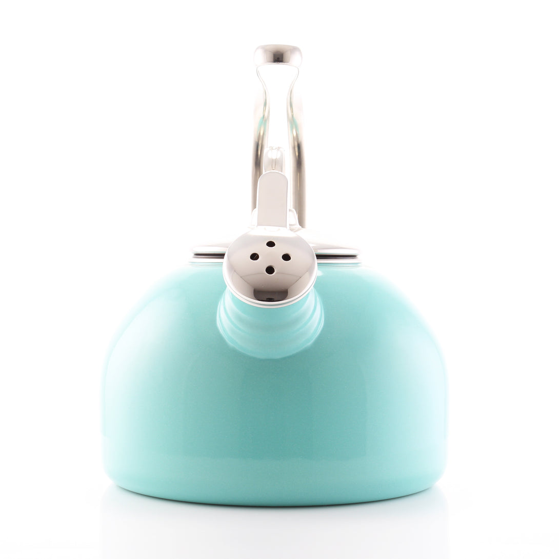 rotating view of limited edition classic teakettle in aqua