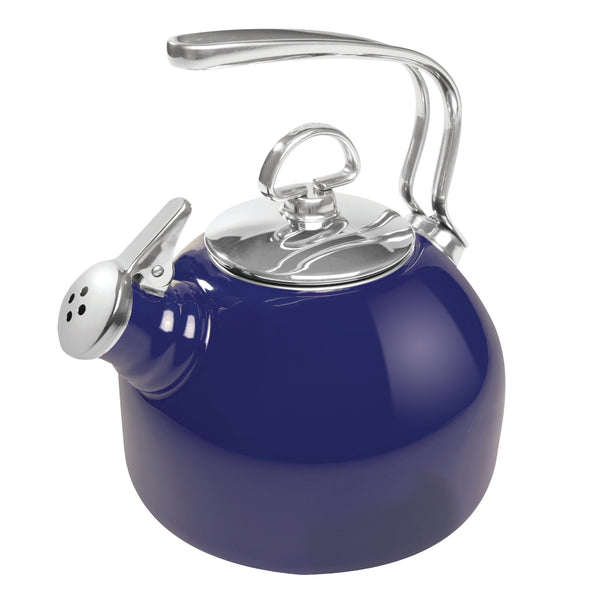 Chantal Enamel On Steel Classic Stove Whistling Teapot, Cobalt Blue - 1.8 qt
