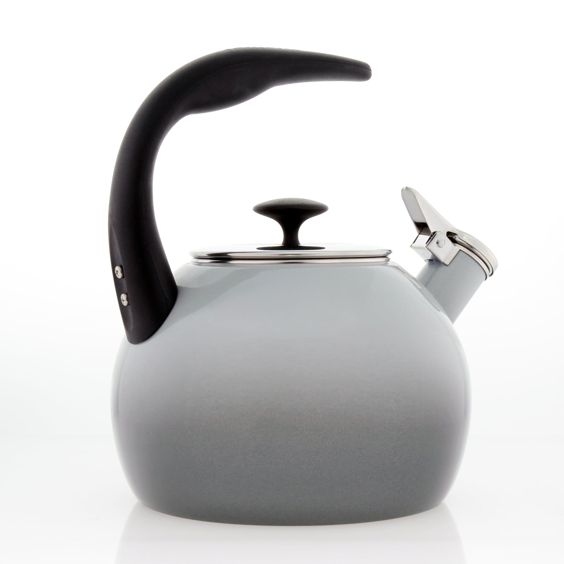 Tetera Heath esmaltada sobre acero (2 cuartos), gris niebla