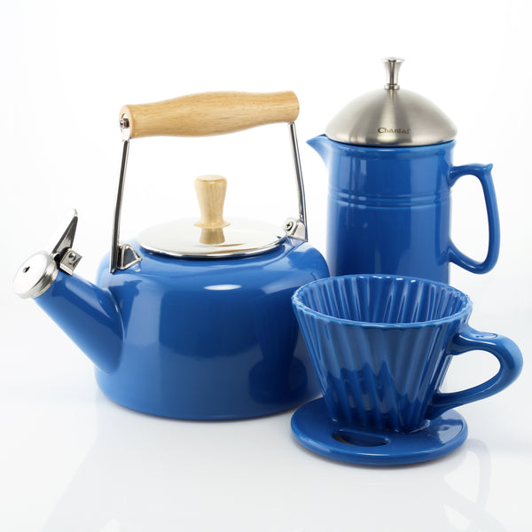 sven kettle craft coffee set french press ceramic filter blue cove color