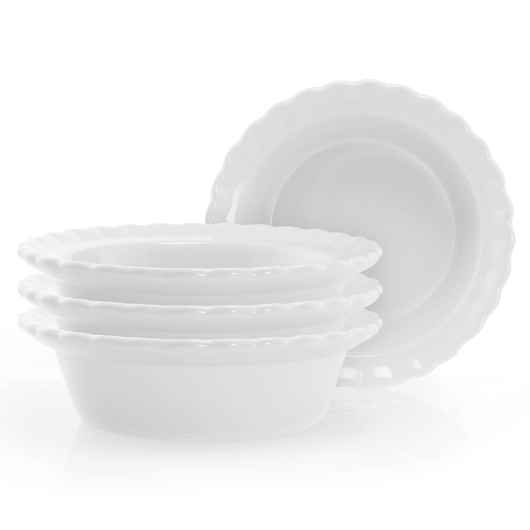 4 mini pie dishes in white