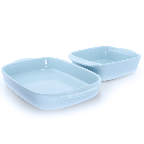 simple bakers set with rectangular and square baker in glacier blue