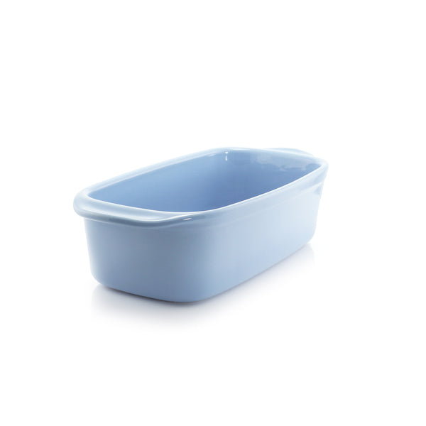 ceramic loaf pan in glacier blue
