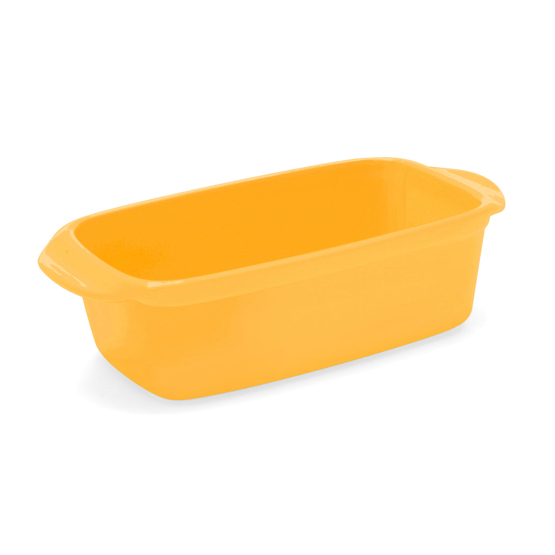 ceramic loaf pan in marigold yellow