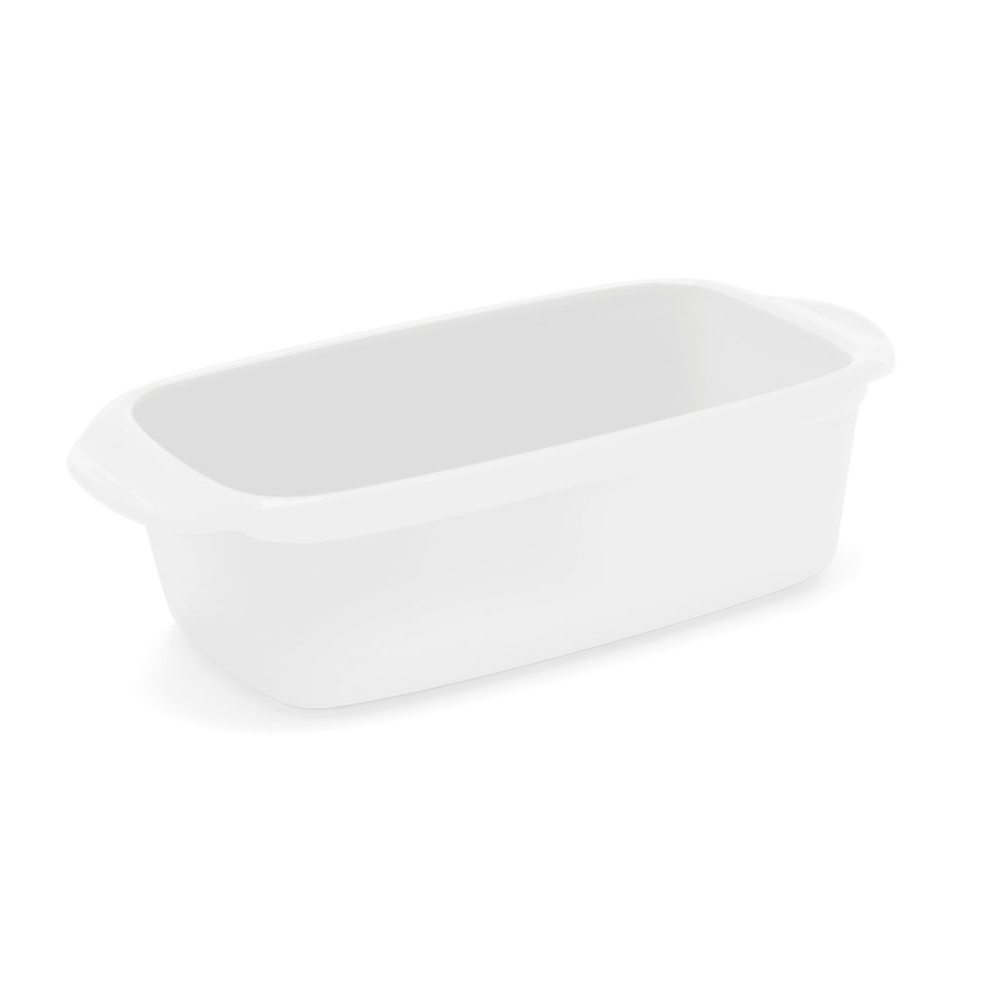 ceramic loaf pan in white