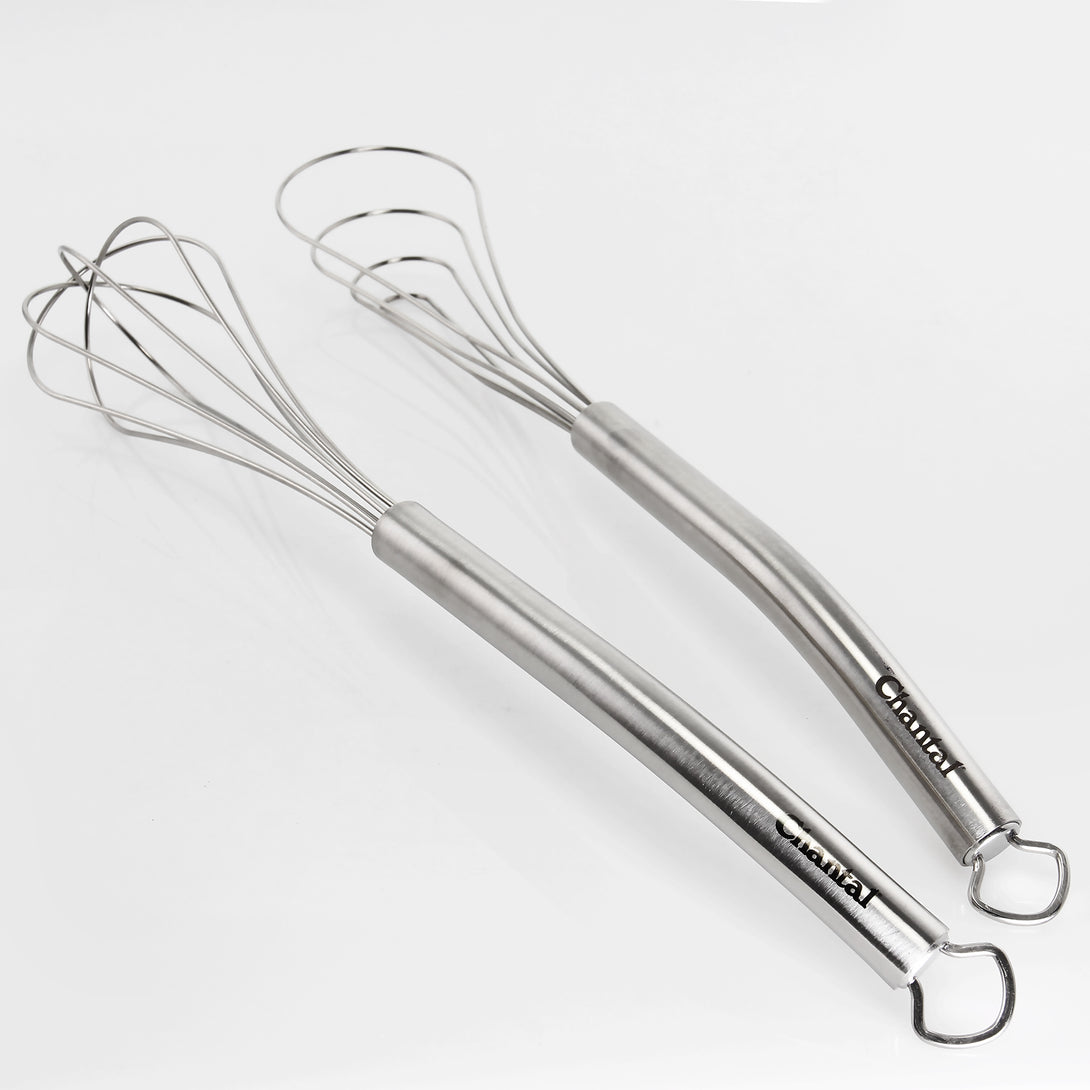 2 piece whisk set with balloon whisk and flat whisk