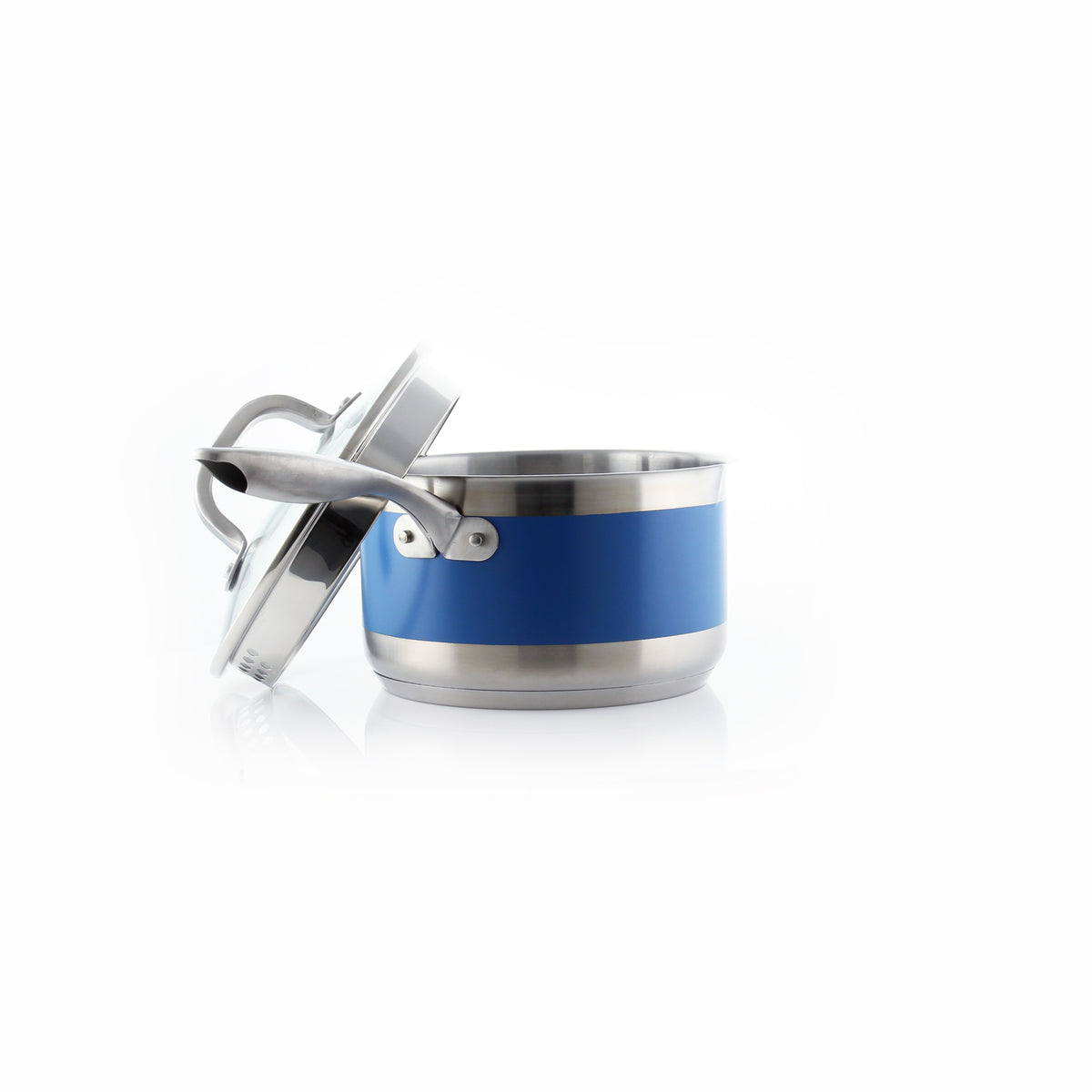 Chantal Stripes Stainless Steel Pouring Saucepan - Blue Cove, 2.5