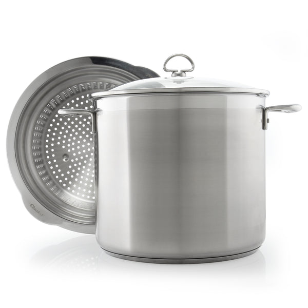 12 quart induction 21 stockpot with steamer/pasta insert