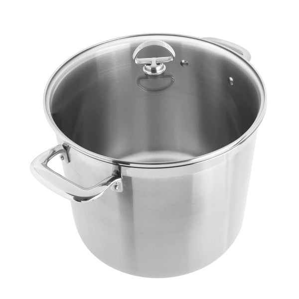 Induction 21 Steel Stockpot with Lid 12 Quarts