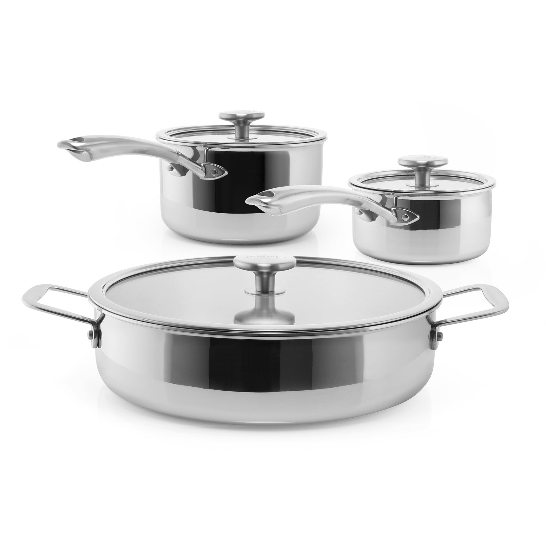 Chantal 3.Clad Tri-Ply 7 Qt. Stainless Steel Stock Pot In Polished Stainless Steel With Glass Lid Slt32 240 Chantal 3.Clad Tri-Ply 7 Qt. Stainless Steel Stock Pot In Polished Stainless Steel With Glass Lid Slt32 240