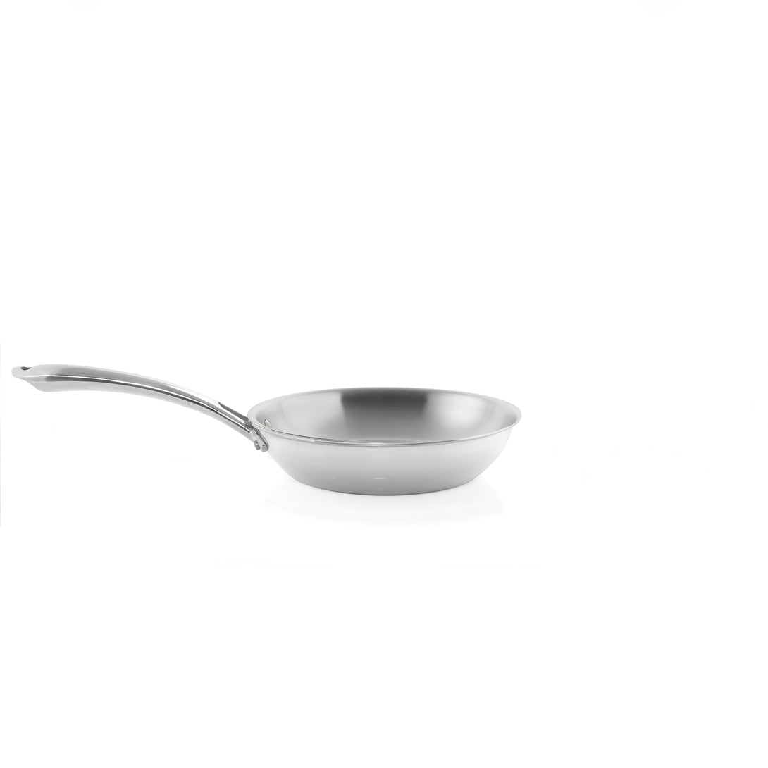 3.clad fry pan tri-ply polished 8 inch