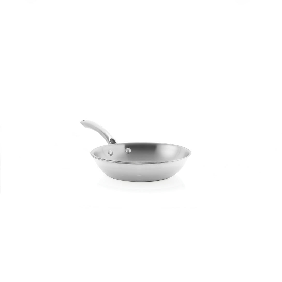 3.clad fry pan tri-ply polished 8 inch