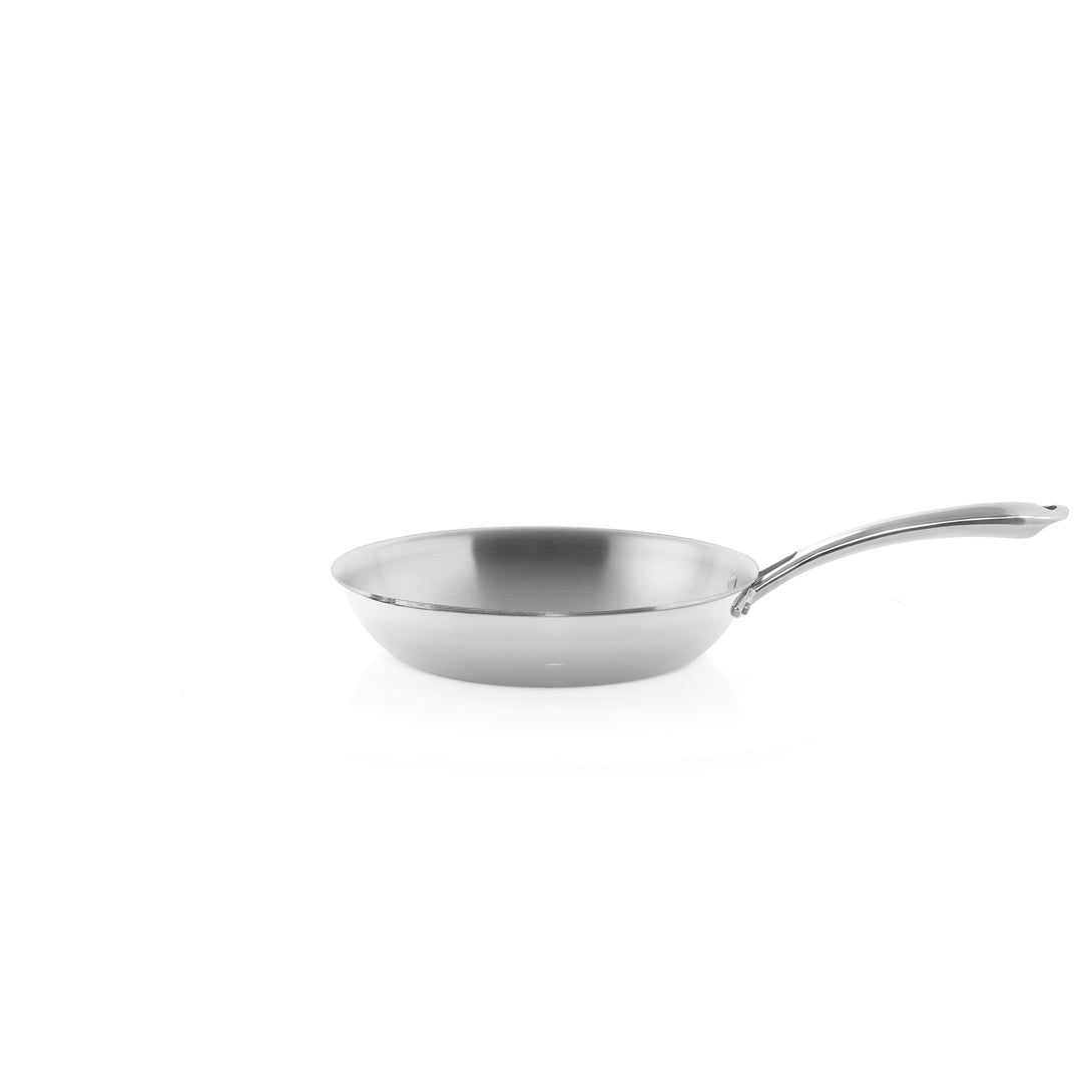 3.clad fry pan tri-ply polished 10 inch