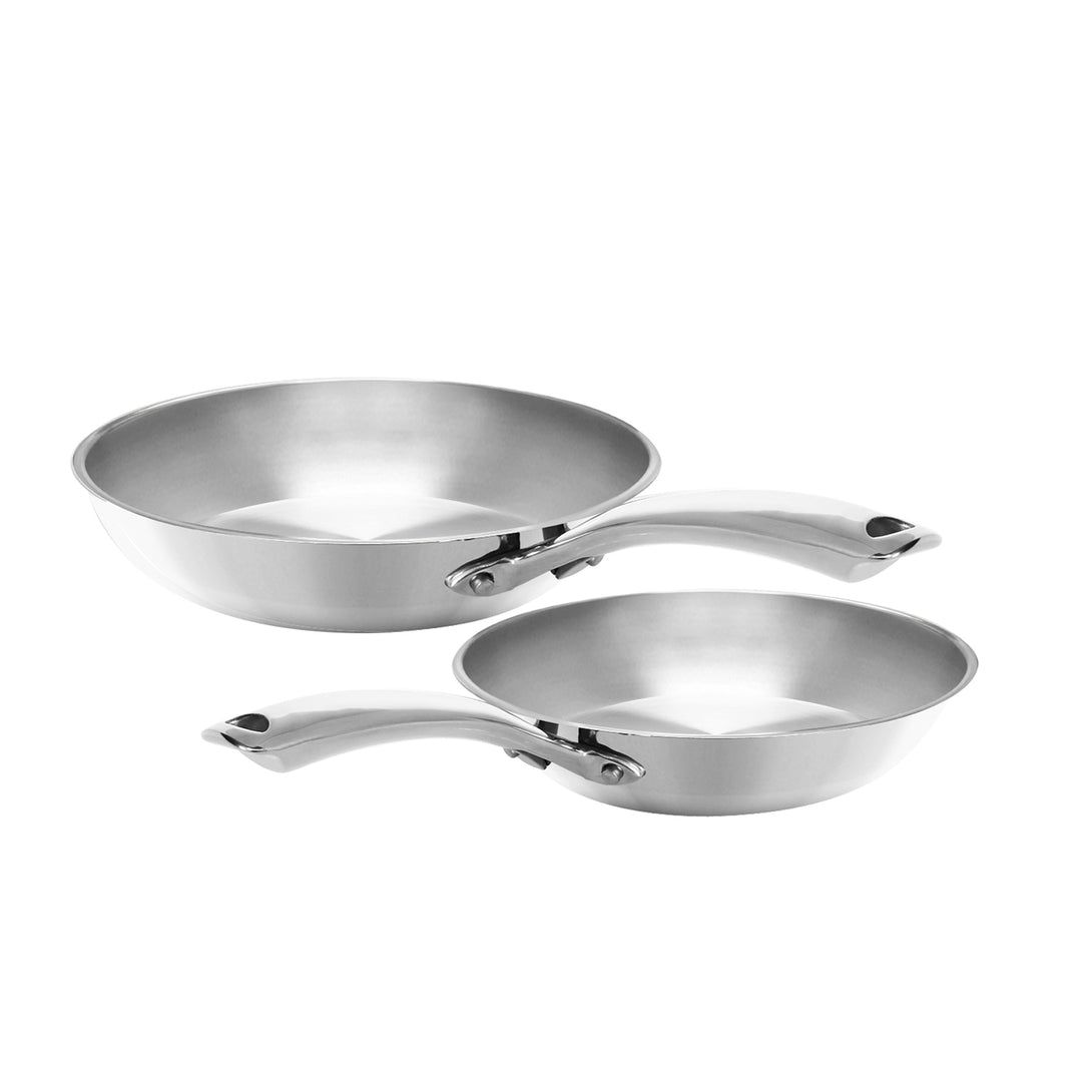3.clad stainless steel fry pan set of 2
