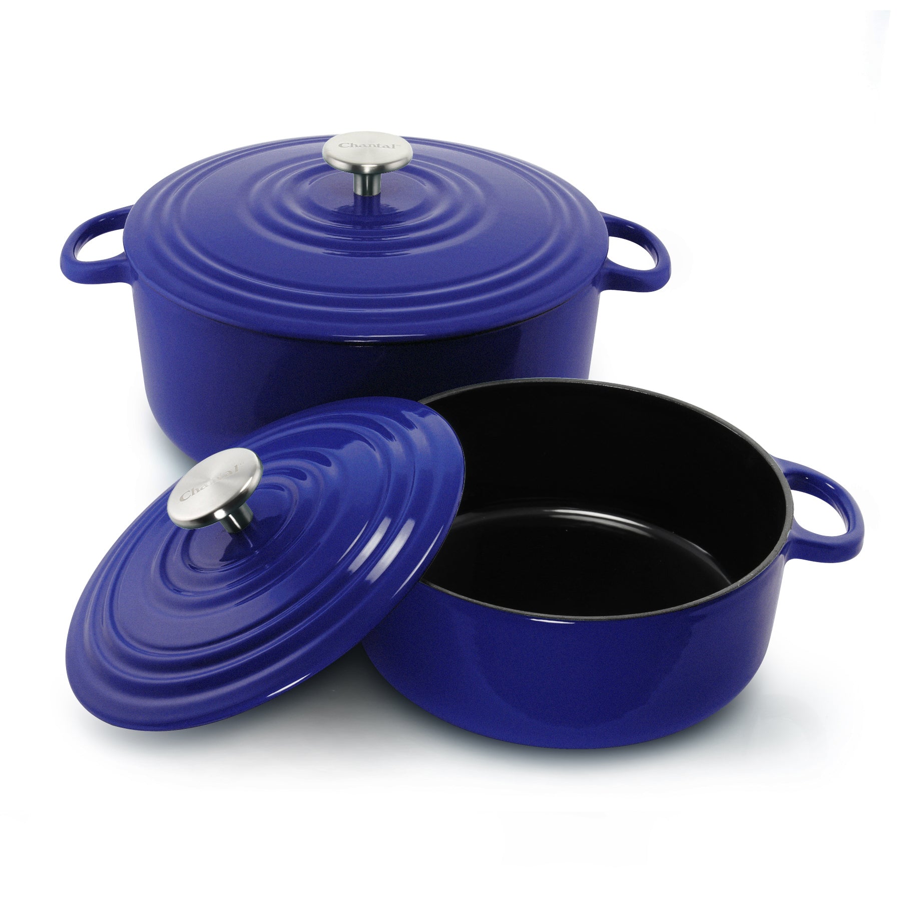 Chantal Cast Iron Cookware, 5 Quart Dutch Oven, Cobalt Blue