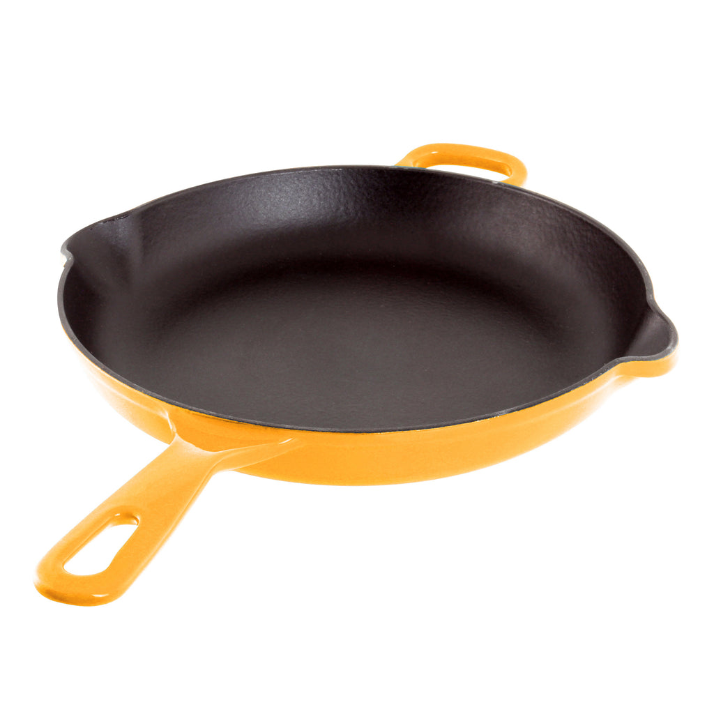 Chantal Enameled Cast Iron Cookware, 10 inch Skillet, Marigold