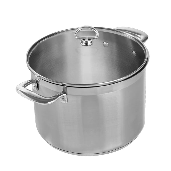Large 28cm Stainless Steel Restaurant Cookware Stockpot Cooking Stock Pot  with Glass Lid, Heavy Duty Induction Pot, Soup Pot - China Stock Pot and Soup  Pot price