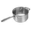 Induction 21 Steel Saucepan with Lid 3.5 Quarts on white background